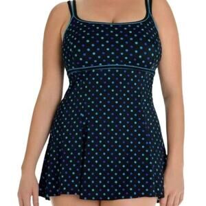 Robby Len Womens Candy Dot Empire Princess Swim Dress Size 12